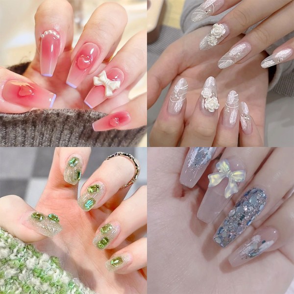 Blomma nagelberlocker, för nail art DIY-design Tillbehör Hantverk style 3