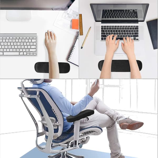 Armstödskuddar för stol 2 st, Memory Foam-kudde för gamingstol, Svart