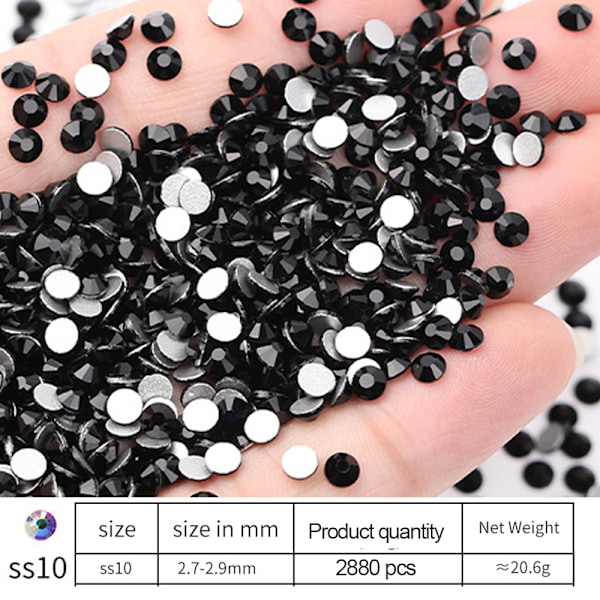 Krystalglas Hotfix Rhinestones, til Håndværk Tøj Kostumer Sko Smykker, Runde Glassten