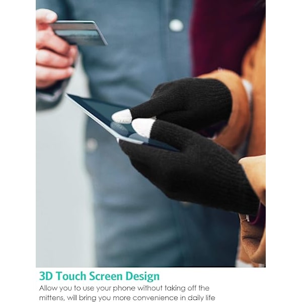 Djupgrå Vinter Touchscreen Handskar Stretchig Stickad Touchscreen Handske
