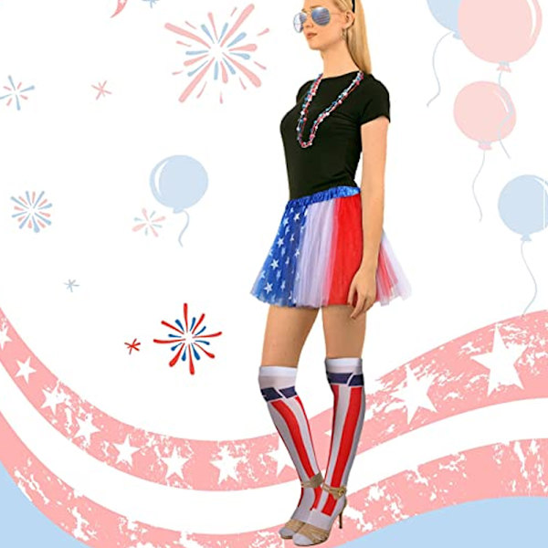 Patriotiska kostymtillbehör set för 4 juli självständighet