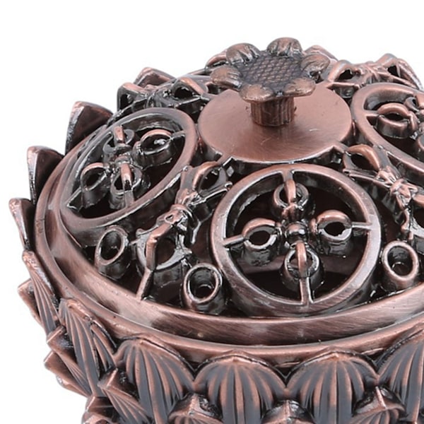 Lotus Røgelsesbrænder Zink Legering Kegle Røgelsesholder Brænder Lille Røgelsesholder Ornamenter til Hjemmedekoration Brun