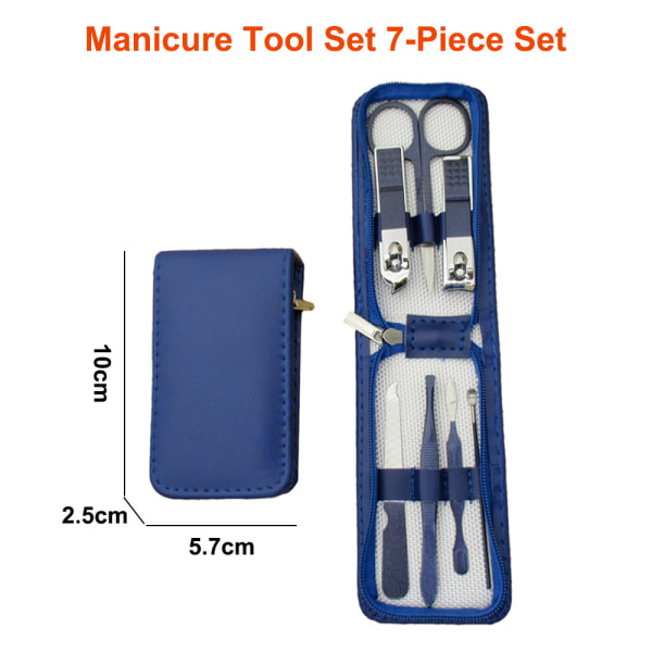 7 Pcs Manicure Set Stainless Steel Nail Clippers, Beauty Tool Portable Set,Zipper Portable