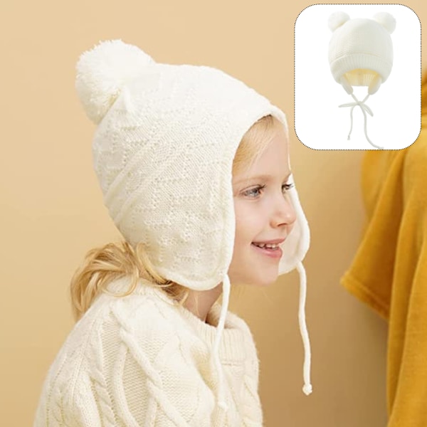 Barnens fläta hatt, varm öronprotektion barnens stickning