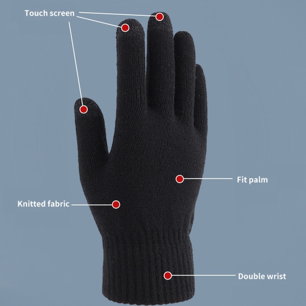 2 par dam vinter touchscreen handskar varma fleecefodrade