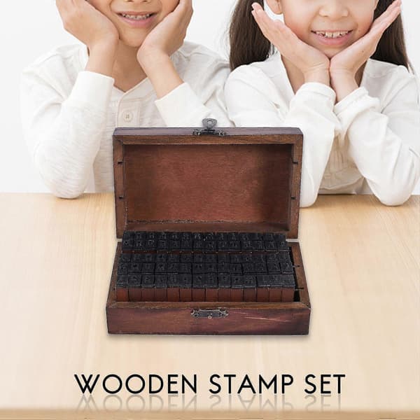 Gummistempel Bet Nummer Bokstavsett Print 70 stk