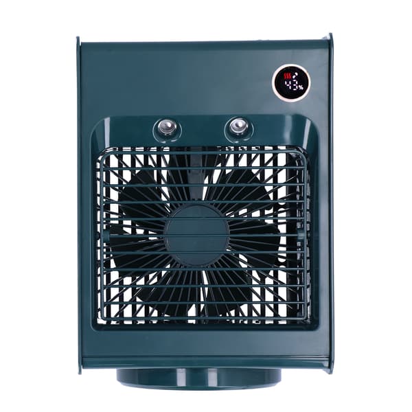 2-i-1 Oscillerende Spray Luftfugter Ventilator med Lys USB Opladning Desktop Luftkøler Ventilator til Hjemmet Grøn
