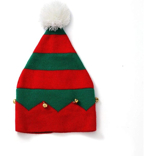 Julemandens Elf Strikket Hat, Julebaby Beanie Strikket Hat til Børn