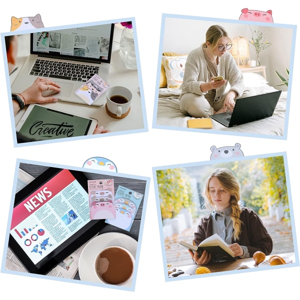 6 stk Søte Sticky Notes, Tegneserie Sticky Notes Dyr Form