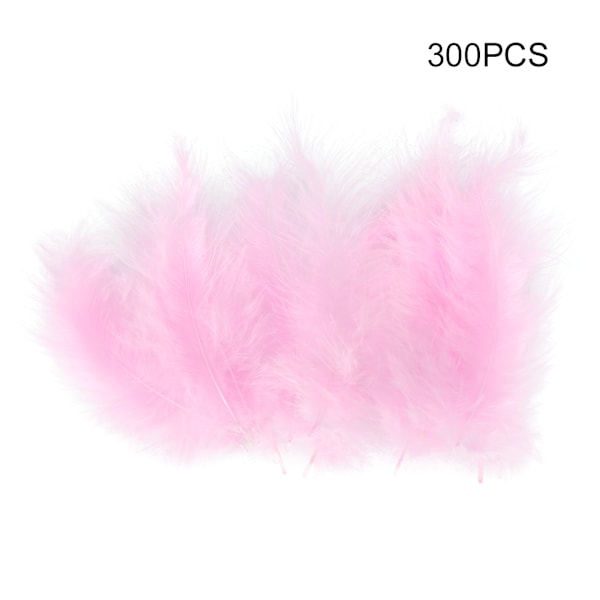 300 stk. Farverige Fjer til DIY Håndværk Bryllup Hjem Fest Dekorationer DIY Tilbehør (Pink)