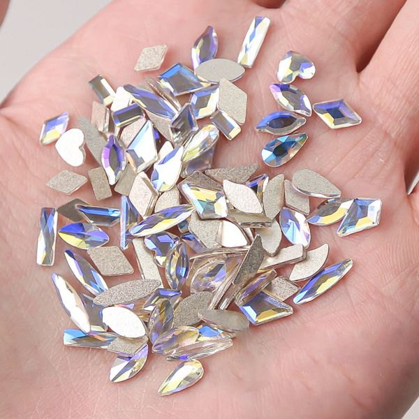 Flad Ryg Nail Krystaller, Rhinestones til Neglekunst Design