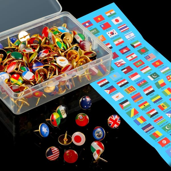 194 Stykker Kreative Push Pins Nasjonal Flagg Push Pins Land Ma