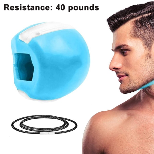 40 lb bitträningsboll med halsband, färglåda, ljusblå