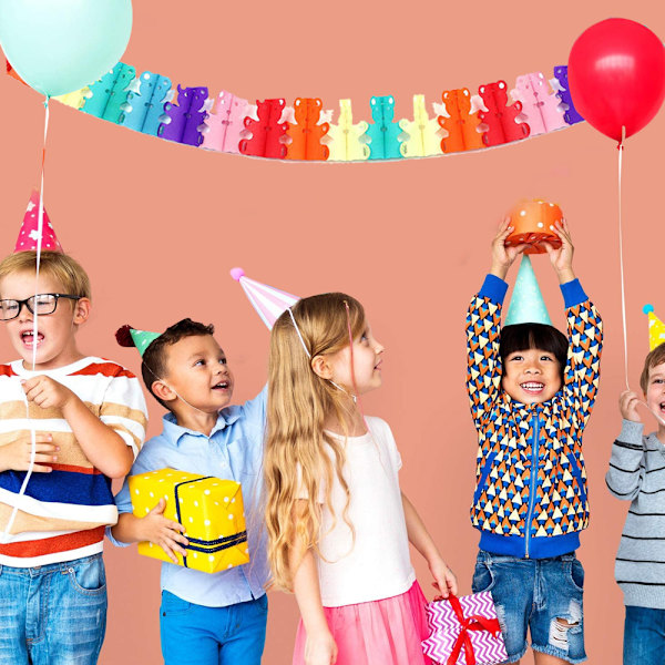 10 st färgglada regnbågsbanderoller färgglada festpappersgirlang