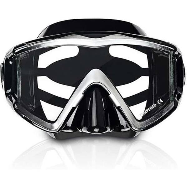 Panoramadykmask för vuxna med snorkel, härdat glas, dykmask av premiumkvalitet, simglasögon med nässkydd, dykutrustning