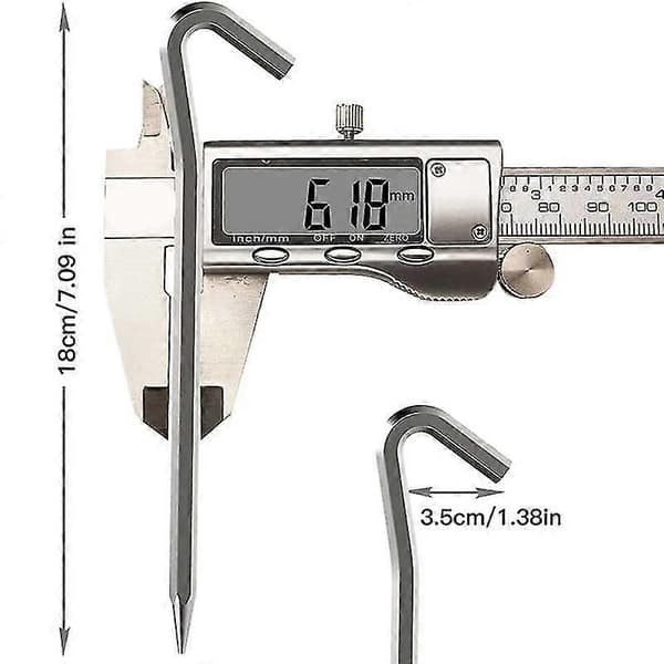 Telttanker 16 stk 18cm Metall Heavy Duty Telthaker Aluminium Legering Rustfri Campingtelt Jordanker