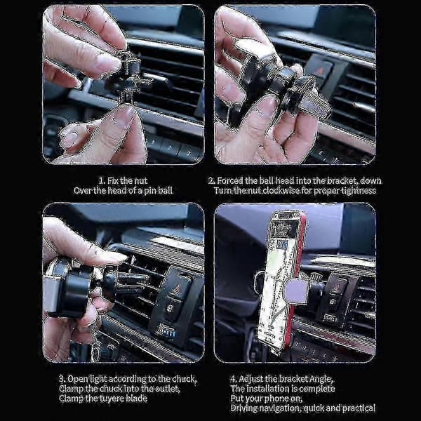 Magic Clip D7 elektrisk mobilholder til bil, passer til ulike modeller Black