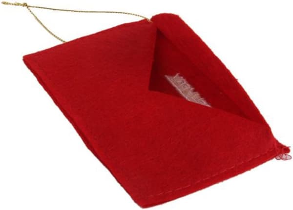 Festligt set med 10 broderade julgranskuvert i filt