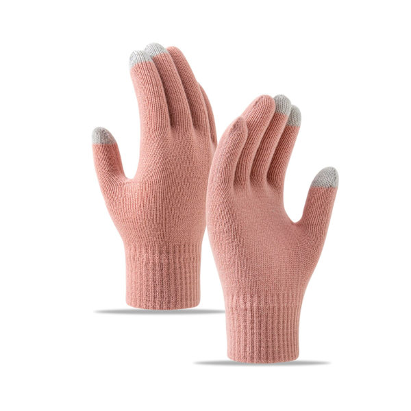 Pink Vinter Touchscreen Handsker Stræk Strik Touchscreen Handsker