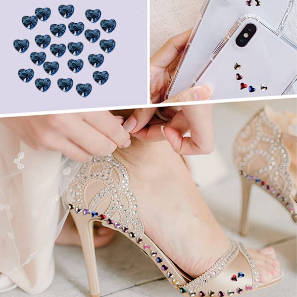 Krystal Hjerteformet Flatback 3d Neglekunst, Diamant Rhinestones Glitter Juvel Dekoration til Negle