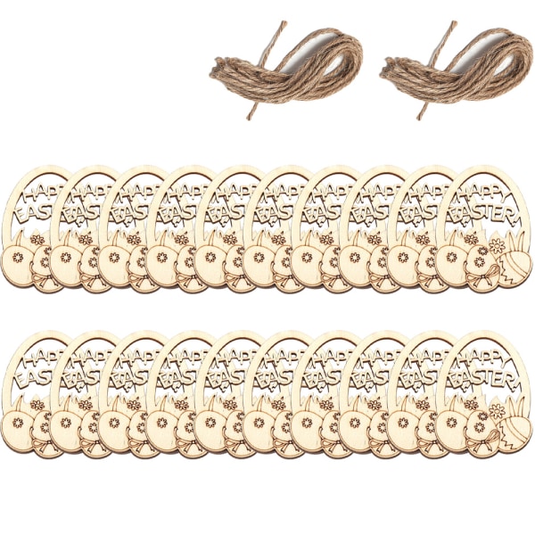 20 st ofärgade påskträformer utskurna ornament påsk E