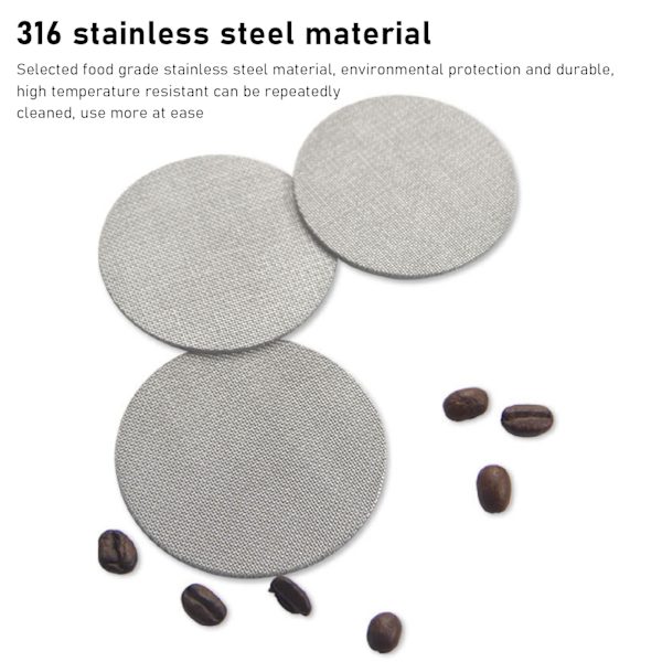 2 kpl Puck-suodatin, kaksinkertainen, 1,7 mm paksuus, 150 um ruostumaton teräs, uudelleenkäytettävä suodatinverkko Portafilter-suodatinostajalle, 51 mm / 2,0 tuumaa