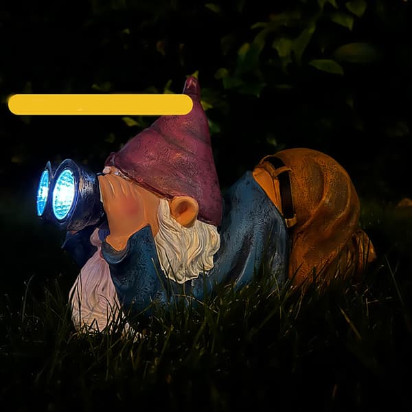 Rolig trädgårdstomte med solbelysning, Trädgårdstomtefigur, Wa