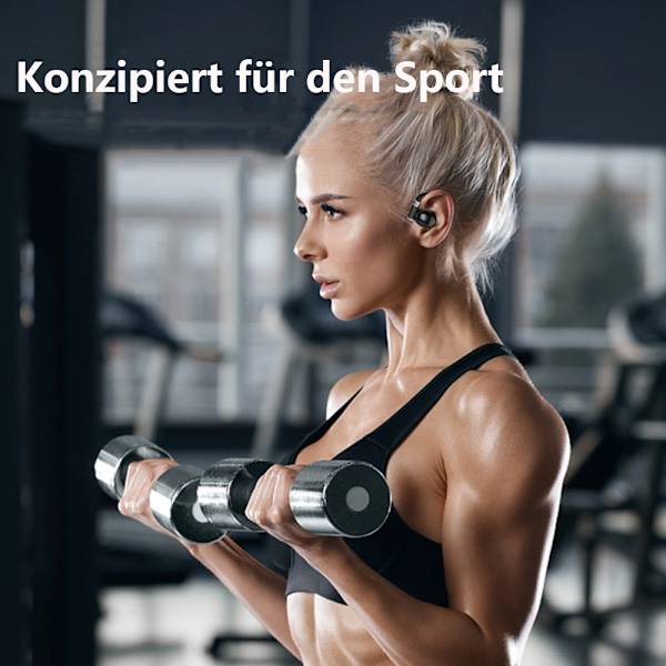 Avoimet korvanapit Langaton Bluetooth 5.3, Sisäänrakennettu Mikrofoni Korvakoukuilla, Vedenkestävä Urheilukorvanapit Androidille/iPhoneille