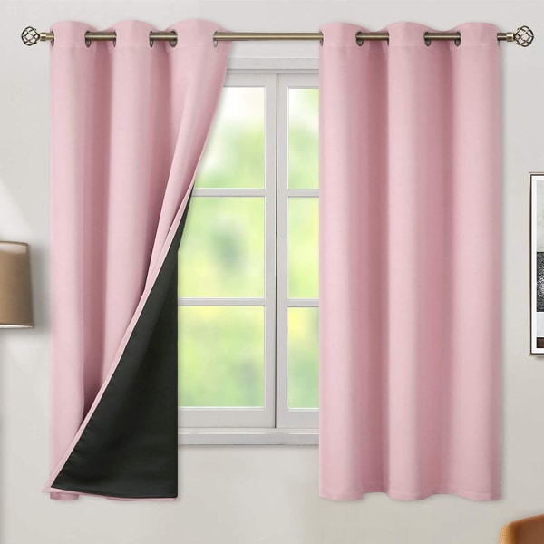 Varmeisolerende 100% mørkleggingsgardiner for soverom med svart