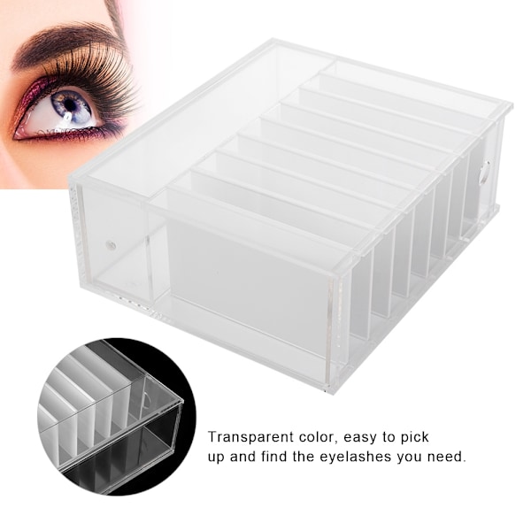 8 Lags Øjenvippe Opbevaringsboks Falske Øjenvipper Display Holder Container Organizer med Skala