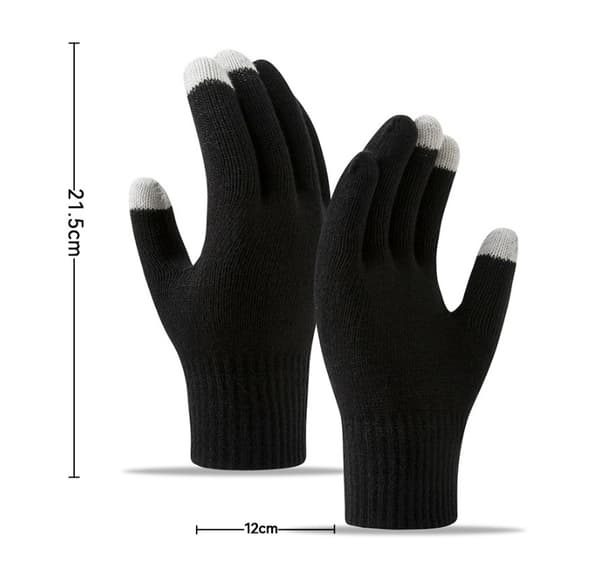 Vinrøde Vinter Touchscreen Handsker Stræk Strik Touchscreen Handske