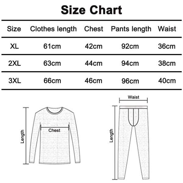 Termisk undertøysett for menn og kvinner, myk rund hals Plus