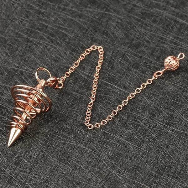 Kopparpläterad Vortex Point Dowsing Pendel för Spådom och Healing