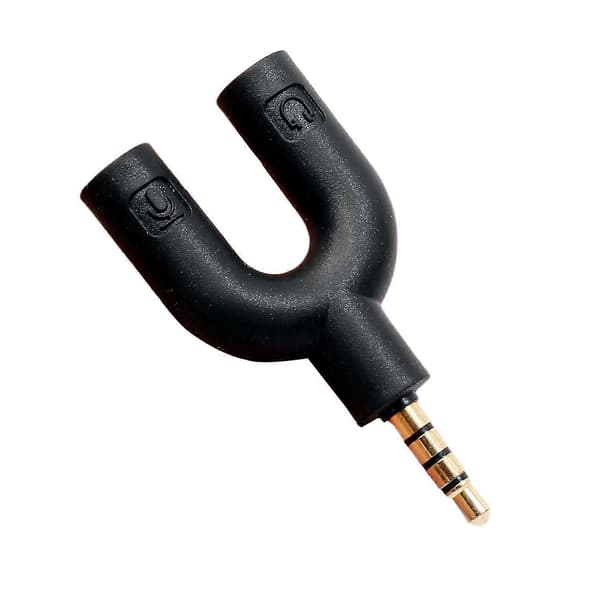 U-Formet Adapter .5 mm Hovedtelefon Stik Audiokabler Splitter Mikrofon 2 i 1 Drejelig Stik til An