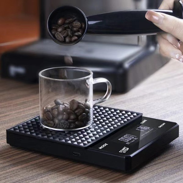 Digital kaffevågar, espressovågar, kaffevågar med timer, 3 kg/0,1 g, hög precision