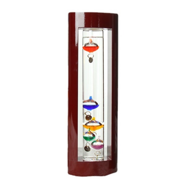 Glass Galileo Thermometer, A  Design with  Multi-Colored