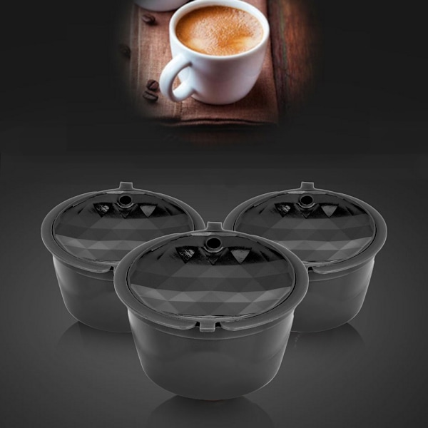 4 stk Gjenbrukbare Påfyllbare Kaffe Kapsler Pod Filter Kopper Sil Black