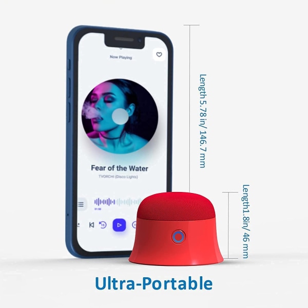 Mini Bluetooth-kaiutin, hämmästyttävä ääni, punainen