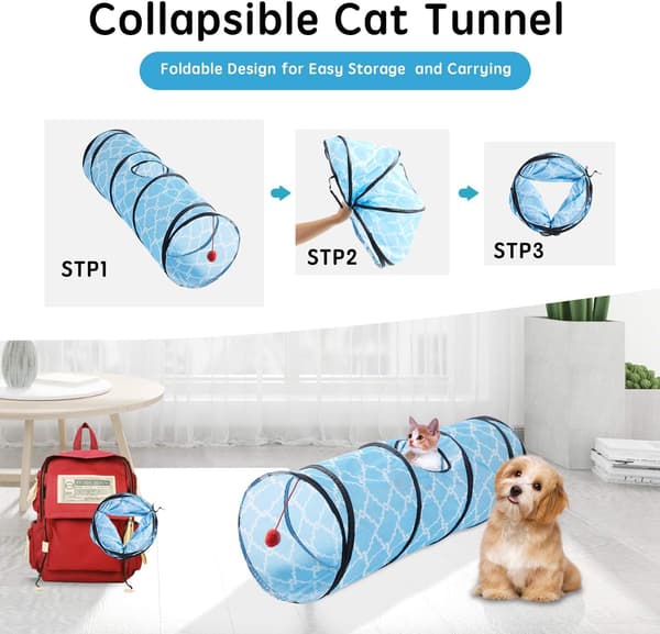 Katte Tunnel Indendørs, Katt Tunnel Rør Foldbar Legetøj, Kat
