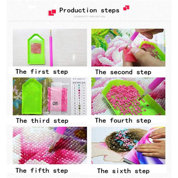 Diamantmaleri DIY 5D Spesial Formet Rhinestone, Mandala Blomst