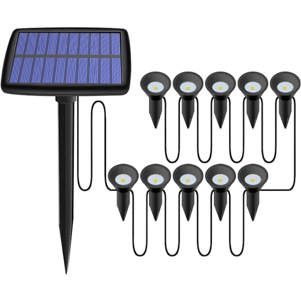 Solar Gårdhavelys, Solcellelamper til Udendørs Have, 10 STK LED So
