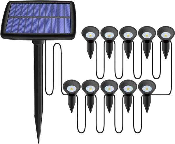Solcellsdrivna uteplatslampor, solcellslampor för utomhusträdgård, 10 st LED So