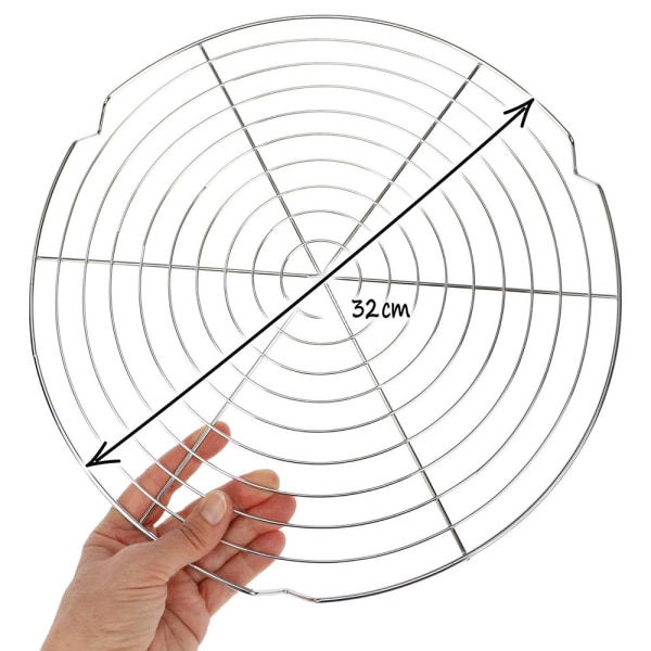 Bakekake nettstativ rund kake nett brød kjølehylle Ø 32,5 cm, kakehylle for jevn og rask avkjøling