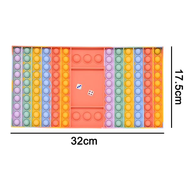 Brætspil Legetøj, Jumbo Regnbue Skakbræt med Terninger,