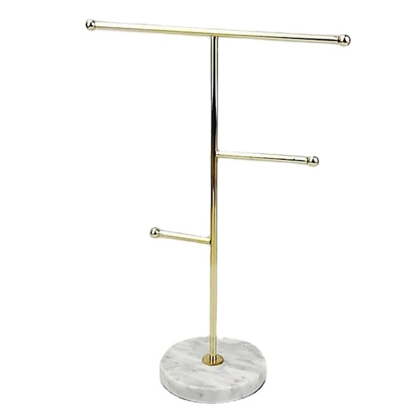 Smyckesställ Display Halsbandshållare T-Bar Pläterad Metall Bordskiva Smyckesorganisatör Torn för Hängande Hänge Örhänge Armband Ringar Tillbehör