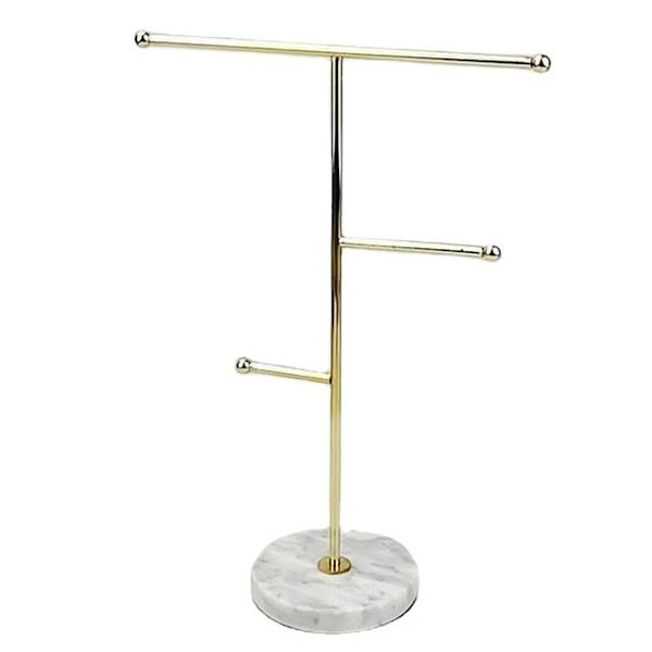 Smykke Stativ Display Halskjede Holder T-Bar Belegg Metall Bordplate Smykke Organizer Tårn for Hengende Henger Ørepynt Armbånd Ringer Tilbehør