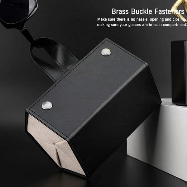 (Sort) Bærbar rejse solbrille-organizer, foldbar vægmontering