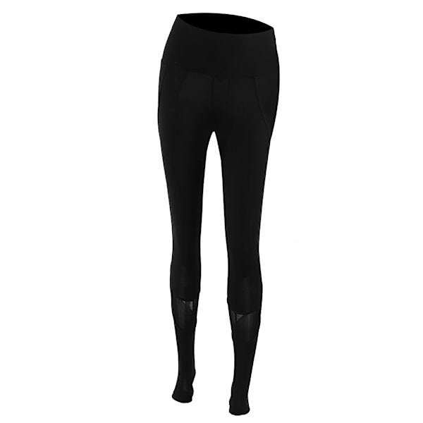 Sportyoga Byxor för Kvinnor, Hög Elastisk Fitness Slim Mesh Byxor (L)