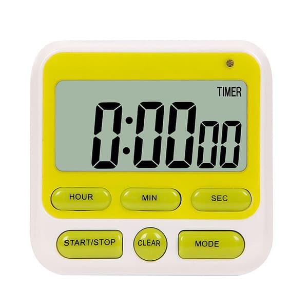 1 st svart digital kökstimer med stor LCD-display, justerbar