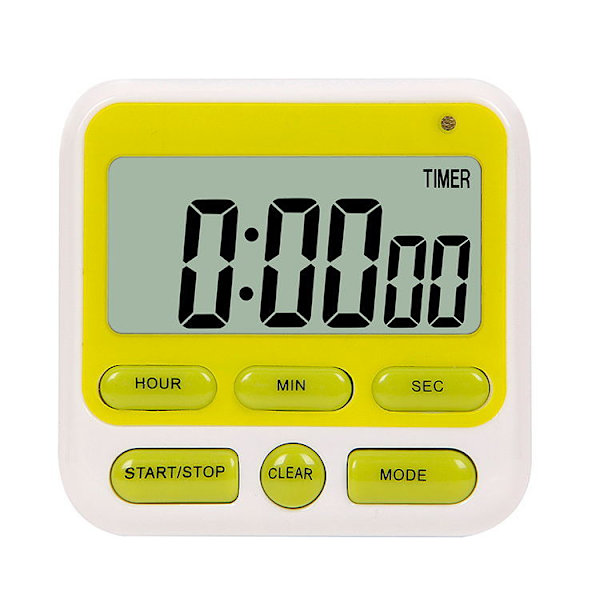 1 stk. sort digital køkkentimer med stort LCD-display, justerbar